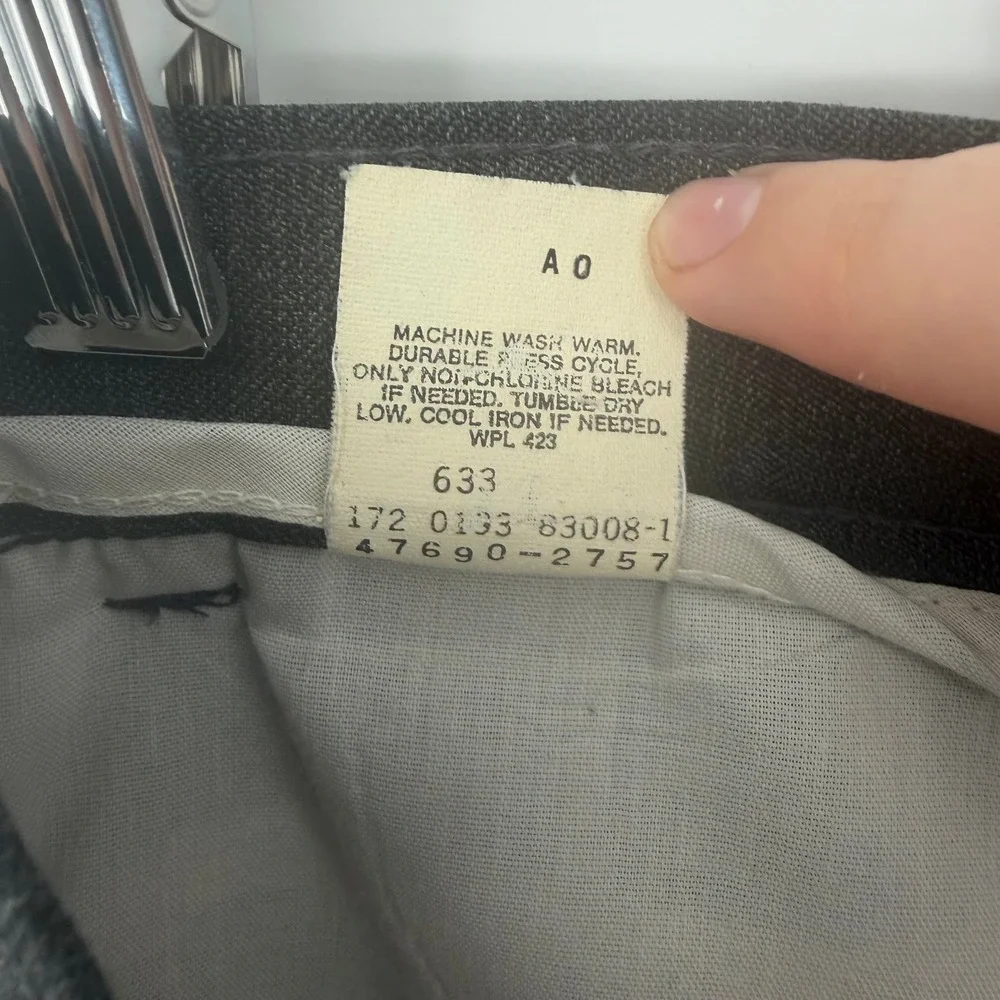 Levis Action Slacks Mens 42x32 Charcoal Gray Vintage Dress Pants Work 80s Office